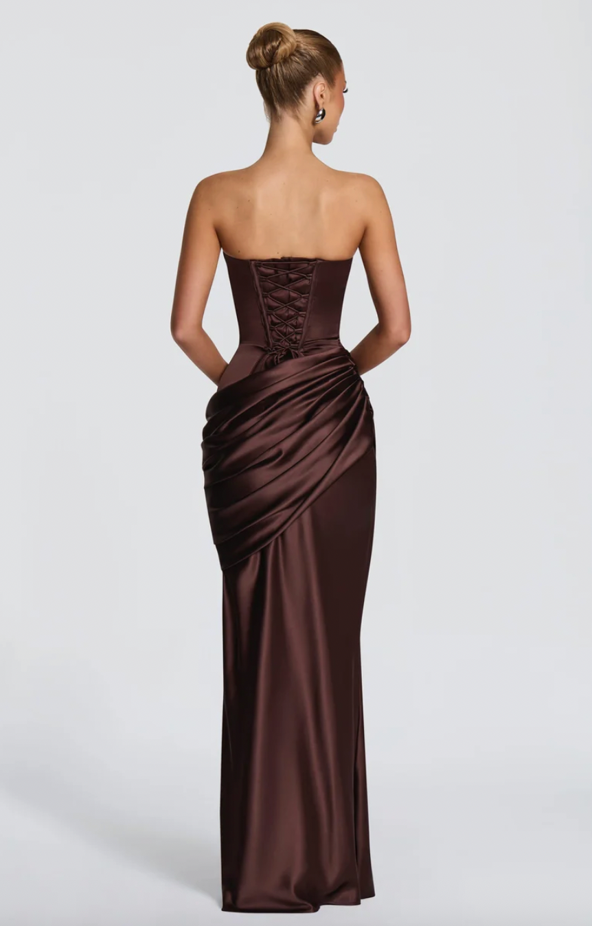 BABYBOO ELLA MAXI DRESS PLUM BROWN