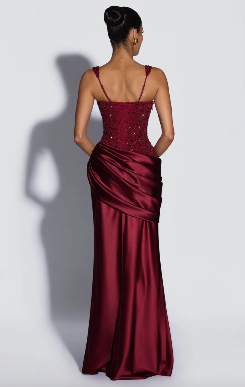 BABYBOO ALEXANDRIA MAXI DRESS BURGUNDY