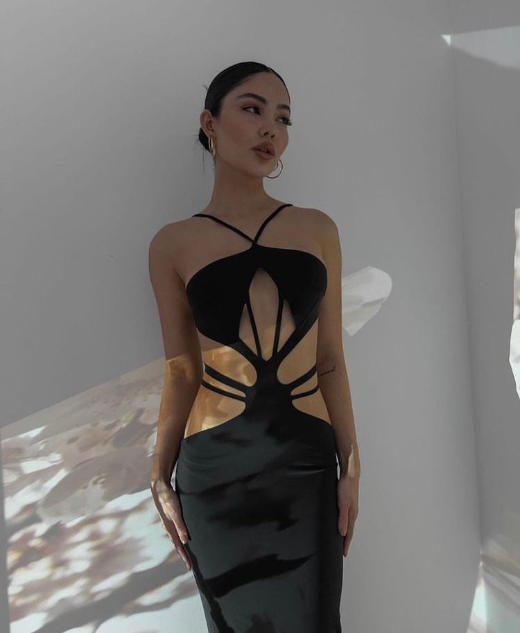 ONLINE WAREHOUSE SALE: MESHKI EDEN CUT OUT MAXI DRESS