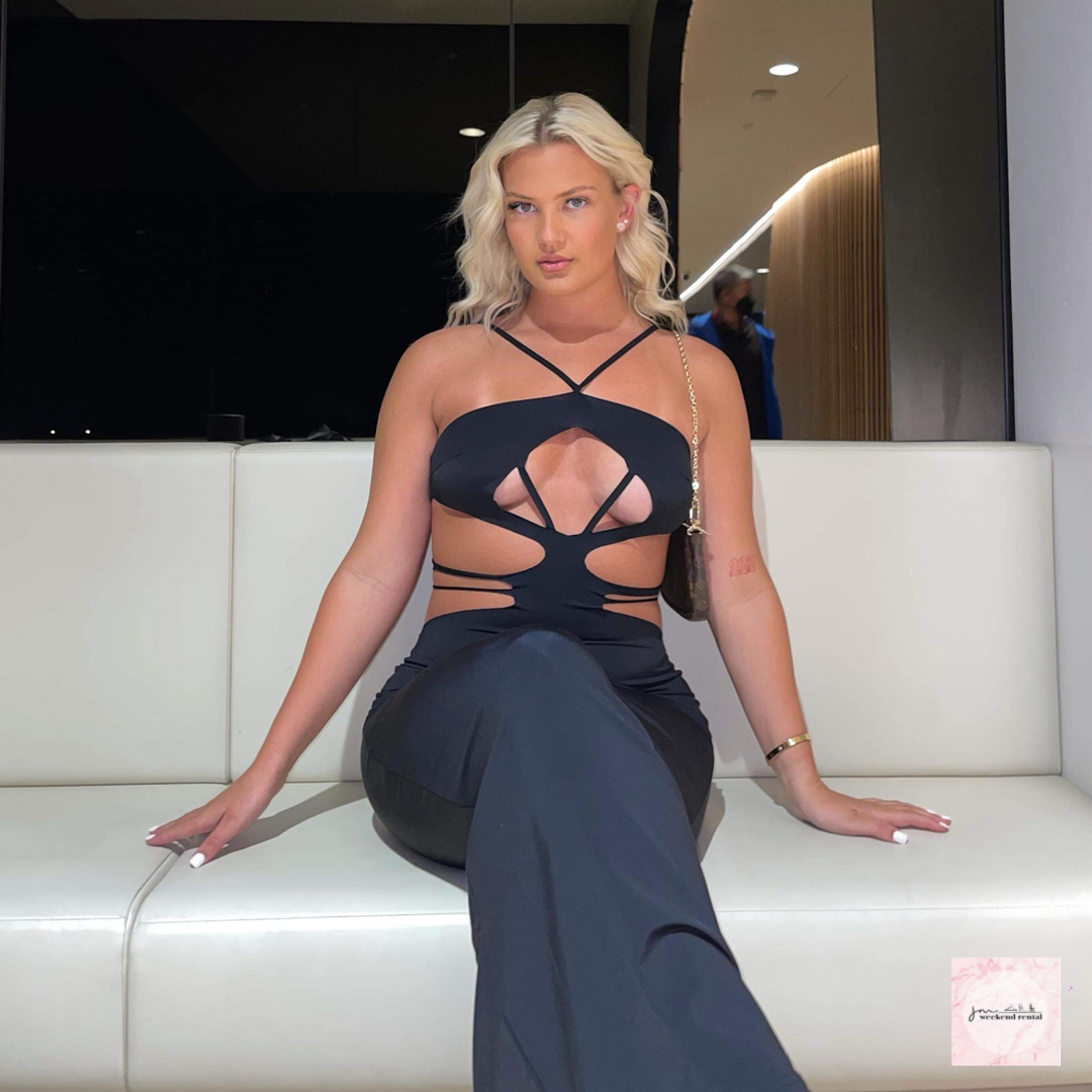 ONLINE WAREHOUSE SALE: MESHKI EDEN CUT OUT MAXI DRESS