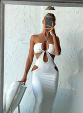 Load image into Gallery viewer, FOR SALE: OUTCAST FIRE BALL MAXI DRESS WHITE
