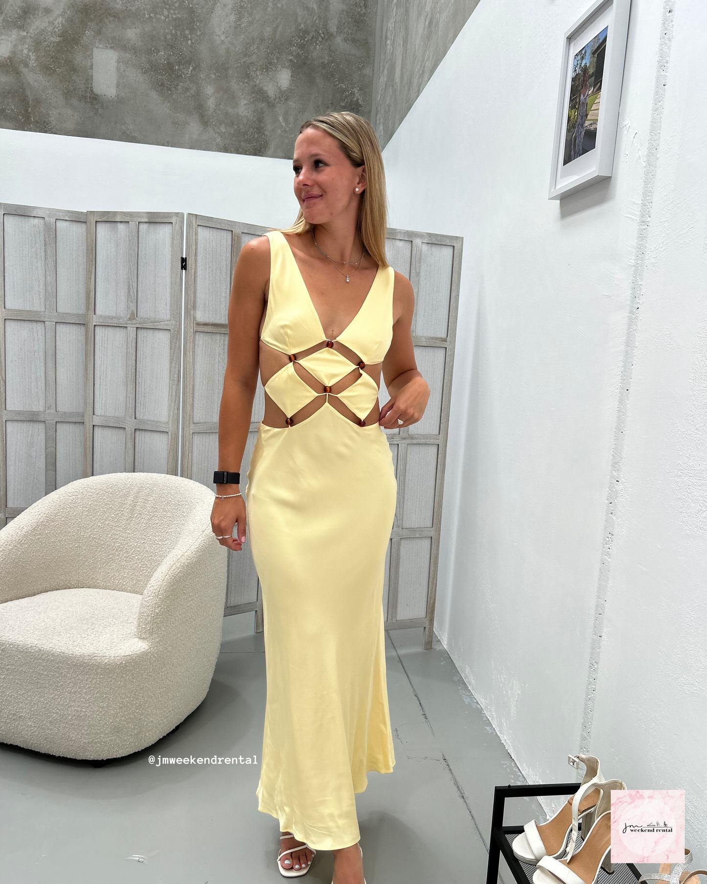 BEC AND BRIDGE AGATHE DIAMOND DRESS YELLOW