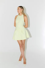 Load image into Gallery viewer, ODD MUSE DROPPED HEM MINI DRESS LIME CREAM
