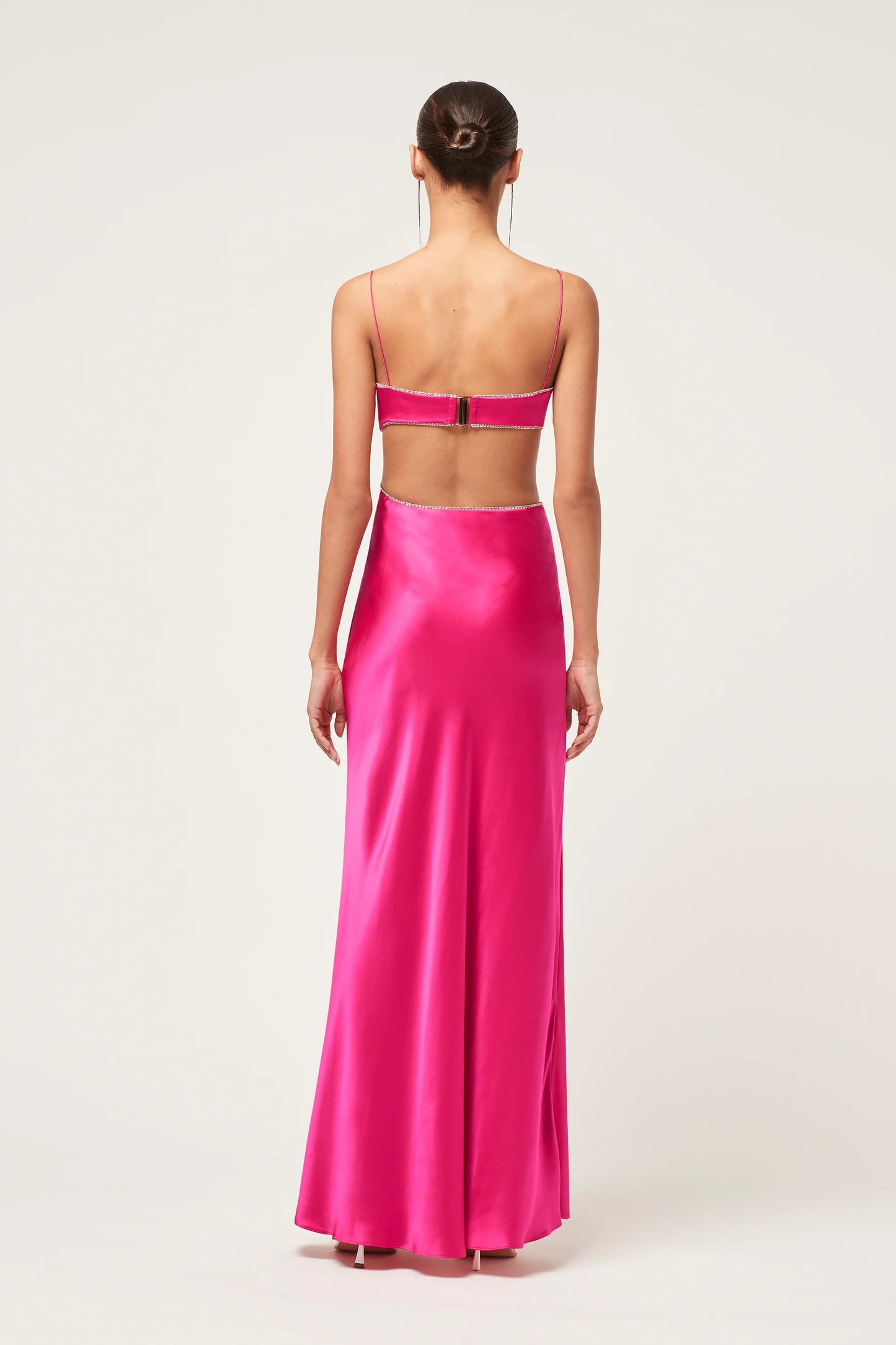 ONLINE WAREHOUSE SALE: MICHAEL LO SORDO SYMIC CRYSTALLINE LUNA GOWN PINK